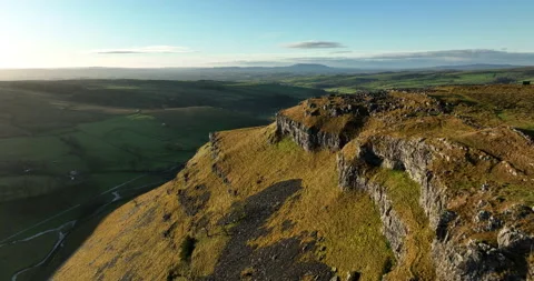 Soaring above Malhamdale Stock Footage 273013337