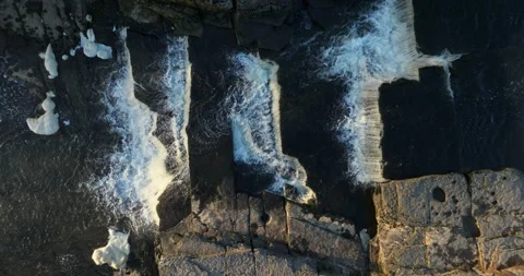 Soaring above a river and waterfall in a forest Stock Footage 307490497
