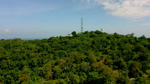 Soaring above the trees with a breathtaking view of the Andaman Sea Stock Footage 232692406