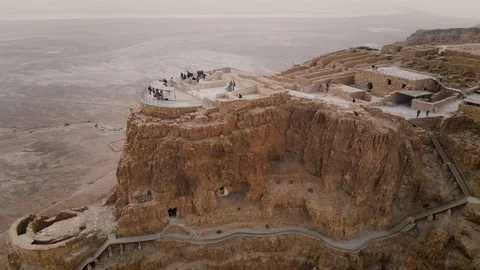 Soaring aerial 4K view MASADA, Stock Video Pond5