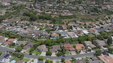 Soaring Backward Over Palos Verdes Neighborhood Stock Footage 339712962