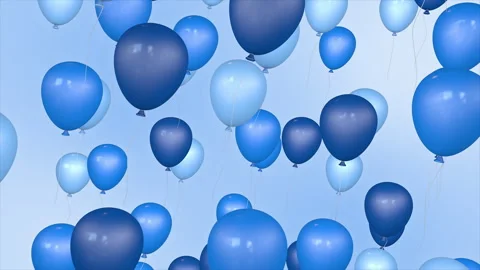 Soaring balloons against blue background Stock Footage 275853275