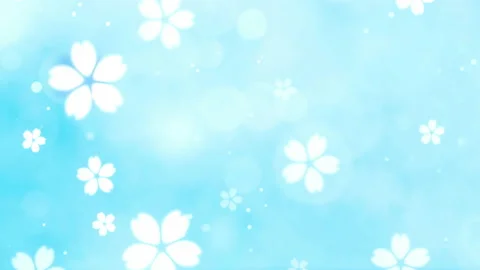 Soaring cherry blossoms. Light blue glitter background. Stock-Footage 150484771