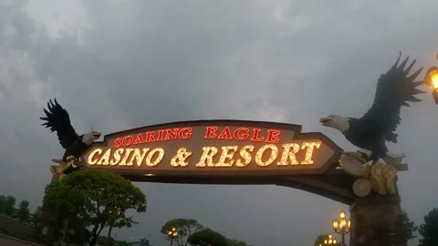 Soaring Eagle Casino and Resort Sign in Mt. Pleasant, Michigan Video stock 195500850