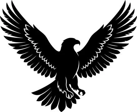 Soaring Eagle Silhouette Illustration Representing Power and Freedom in Profi イラスト素材