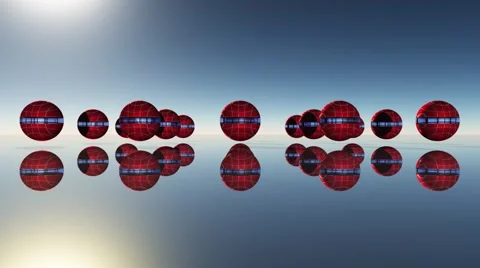 The soaring group of balls on the mystical planet Stock Footage 61238347