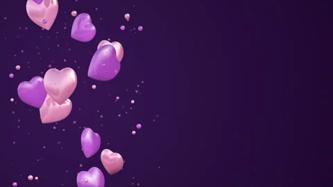 Soaring hearts animation 3D on a seamless loop Stock Footage 261723769