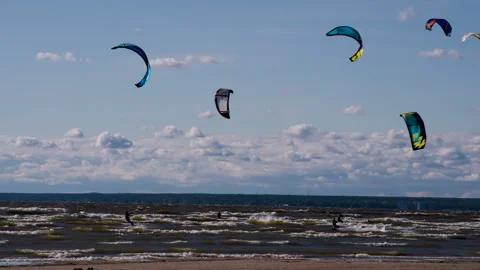 Soaring Kiteboardings HD Stock Footage 240655189