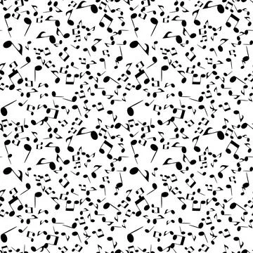 Soaring musical notes. seamless pattern Vector Illustration. EPS10 库存插图