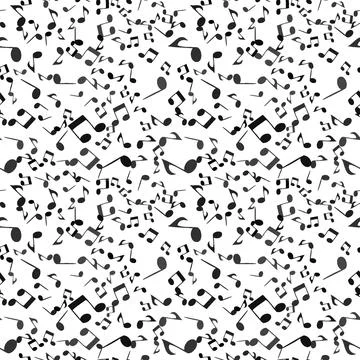 Soaring musical notes. seamless pattern Vector Illustration. EPS10 Stock Illustration