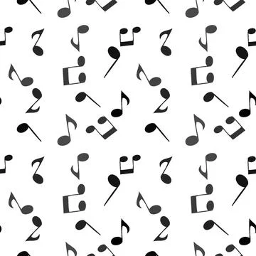 Soaring musical notes. seamless pattern Illustration. Illustrazione stock