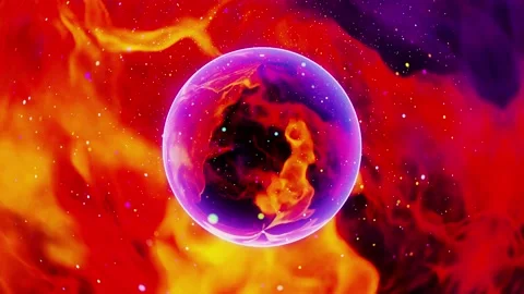 Soaring Orange Abstract Sphere VJ Loop Stock-Footage 202982404