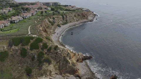 Soaring Over Cliffs Near Resort in Palos Verdes Stock Footage 339710854