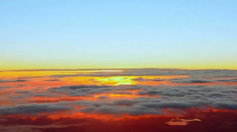 Soaring over clouds at sunrise Stock Footage 52110273