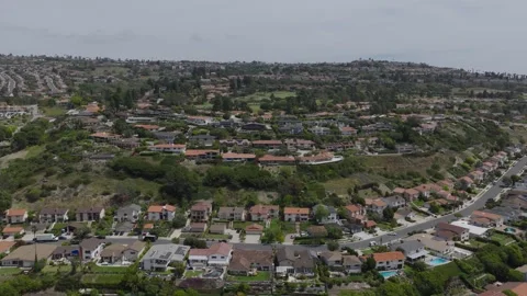 Soaring Over Large Suburban Area in Palos Verdes Stock Footage 339712147