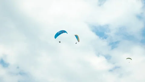 Soaring paragliding in open air. Stock Footage 243682177