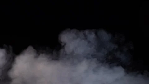Soaring smoke on a black background, barbecue, smoky distribution Stock Footage 249543751