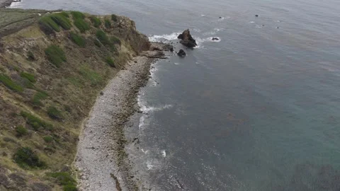 Soaring Toward Tip of Cliff in Palos Verdes Stock Footage 339710855