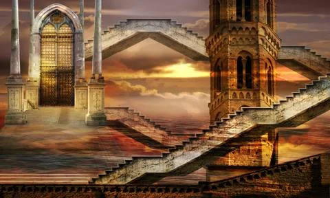 Soaring towers Foto stock
