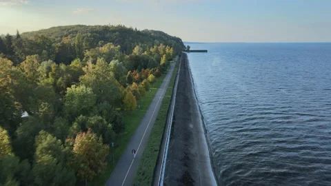 Сoast of a river. Sunset. Stock Footage 163089321