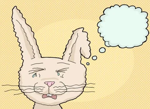 Sobbing Cartoon Rabbit Stock Illustration