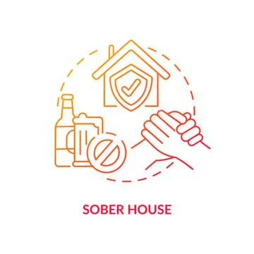 Sober house concept icon Illustrazione stock