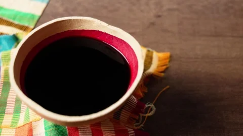 Sobolo: Hibiscus drink with pineapple peels, ginger, cloves &amp; sweetener Video stock 346249127