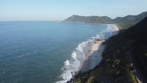 Sobre a Prainha com as praias do Abrico Grumari e Pedra da Tartaruga ao fund Stock Footage 209359605