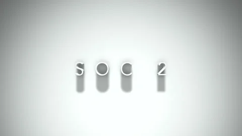 Soc 2 3D title animation with shadows on a white background Stock Footage 297517446