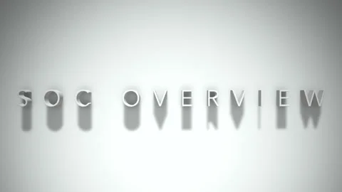 Soc overview 3D title animation white text on a white background 스톡 동영상 299823441