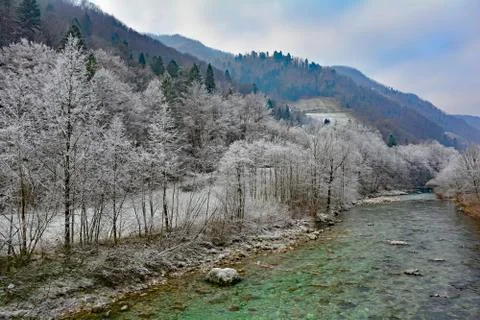 Soca River in December Foto stock