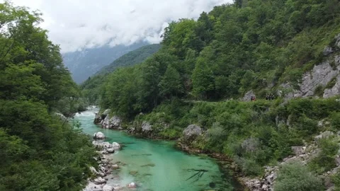 Soča River Drone Footage Stock Footage 317963323