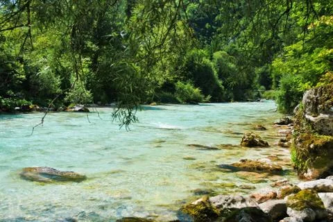 Soca river Stock Photos