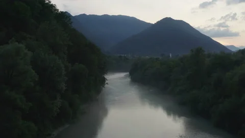 Soca river at sunset Stock-Footage 131243533