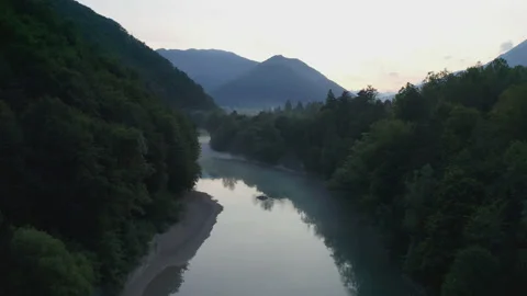 Soca river at sunset Stock-Footage 131280358