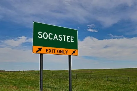 SOCASTEE US Highway Exit Only Sign Stock Photos