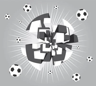 Soccer abstract ball exploding background Illustrazione stock