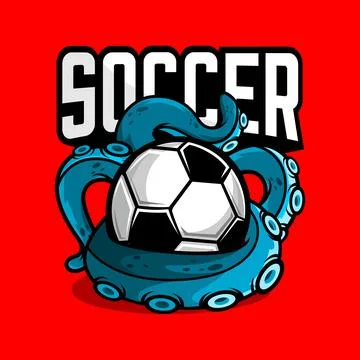 SOCCER AND OCTOPUS Stock Illustration