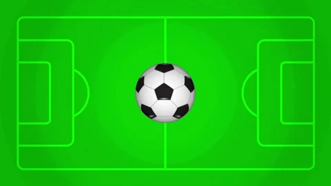 Soccer animation featuring dynamic ball motion across soccer field illustration Stock-Footage 334945545