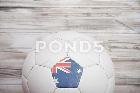 Soccer: australian soccer ball background for international competition Stock Photos