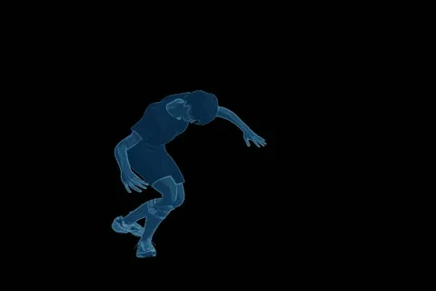 Soccer Back Kick Shaded Stock Footage 10873537