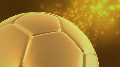 Soccer Background. Golden Ball Loop 4K. Stock Footage 338188749