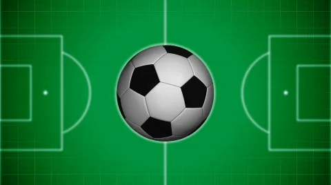 Soccer background with rotating ball. Alpha transition Stock-Footage 561178