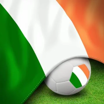 Soccer ball and flag euro ireland Stock Illustration