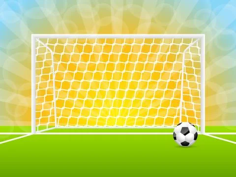 Soccer ball and gate Stock Illustration