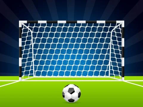Soccer ball and gate with net Stock Illustration