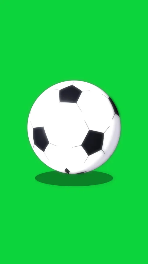 Soccer ball animation loop spinning green background sport game action Stock Footage 346637613