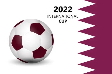 Soccer ball on the background of the flag of Qatar Stock Illustration