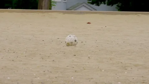 Soccer ball on beach Stock Footage 336750386