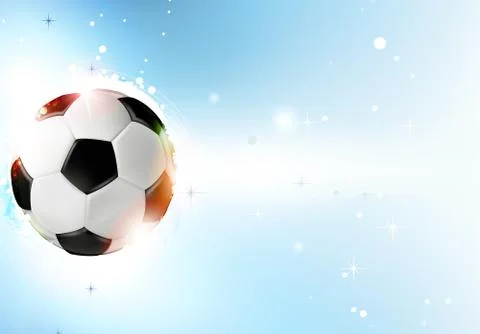 Soccer ball on  blue background Stock Illustration